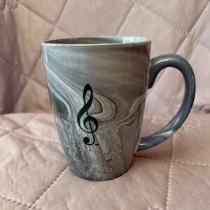 Aim Gray/ Green Marble Mug with Treble Clef Design